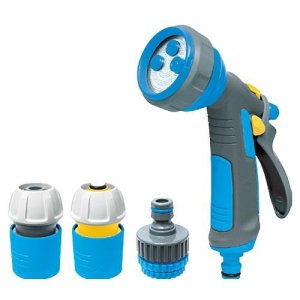Sada zavlažovacia AQUACRAFT® 770531, Classic, záhradná, pištoľ X4 vzory, spojka 1/2", STOP, adaptér