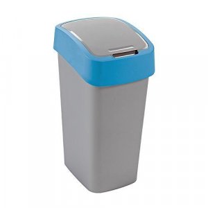 Kôš Curver® FLIP BIN 10L, šedostříbrná/modrá, na odpad