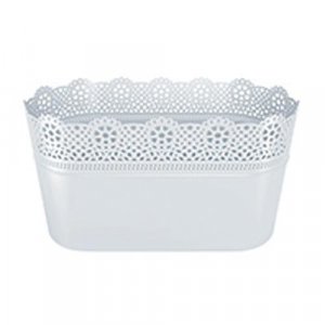 Kvetináč LACE 285 mm, biely