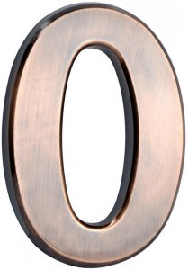 Číslo MagicHome ´0´, domové, s lepiacou páskou, bronzové, 70x100 mm, ABS