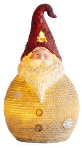 Postavička MagicHome Vianoce, Santa okrúhly stredný, LED, polyresin, 28,5 cm