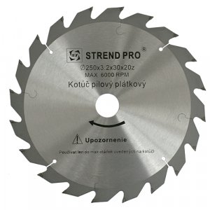 Kotúč Strend Pro SuperSaw NW 250x3,2x30 20T, na drevo, pílový, SK plátky