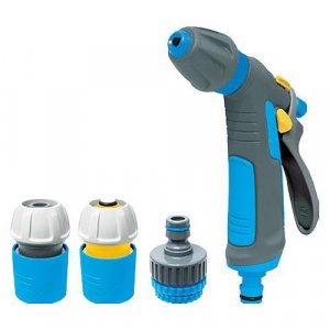 Sada zavlažovacia AQUACRAFT® 740531, Comfort, záhradná, pištoľ X2 vzory, spojka 1/2", STOP, adaptér