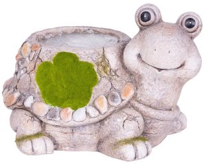 Dekorácia MagicHome, Korytnačka s kvetináčom, keramika, 38x29,5x25 cm