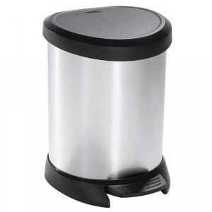 Kôš Curver® DECO BIN 05L, střibrný/černý, na odpad