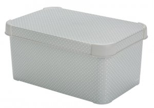 Box Curver® DECO STOCKHOLM S, Grey/dots, 30x14x20 cm