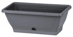 Kvetináč Strend Pro ECONOMY, truhlik, 60cm, 11 lit, podložka, antracit