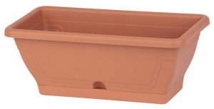 Kvetináč Strend Pro ECONOMY, truhlik, 80cm, 16 lit, podložka, terakota