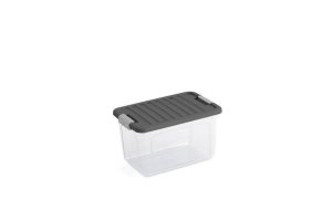 Box KIS W S, 15L, priesvitný, 25x38x23 cm, so sivým vekom