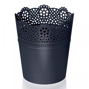 Kvetináč LACE 140 mm, čierny