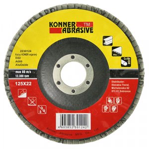 Kotúč KONNER D22 115x22 mm, A120, AluOxide, vejarový, lamelový