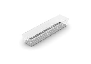 Organizér Curver® SISTEMO 4, priesvitný/sivý, 7,5x30x5 cm, do zásuvky