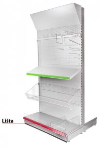 Lišta Racks H29 na cenovky, 0665 mm, červená *S*