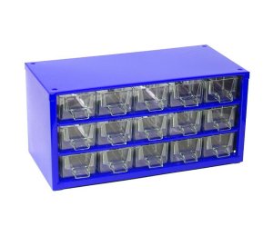Skrinka 15 M, kovová, 155 x 306 x 147 mm, modrá