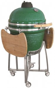 Gril Strend Pro Kamado Egg 21", priemer 46,7 cm, gril výška 91 cm, zelený, 130x73x122 cm