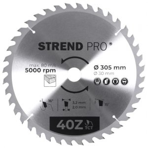 Kotúč Strend Pro TCT 305x3.2x30/20 mm 40T, na drevo, pílový, SK plátkami