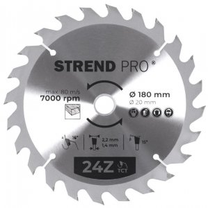 Kotúč Strend Pro TCT 180x2.2x20/16 mm 24T, na drevo, pílový, SK plátkami