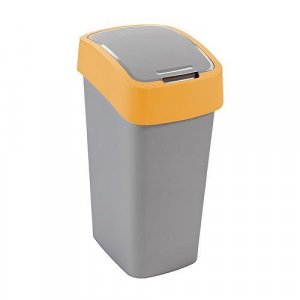 Kôš Curver® FLIP BIN 25L, šedostříbrná/žltá, na odpad