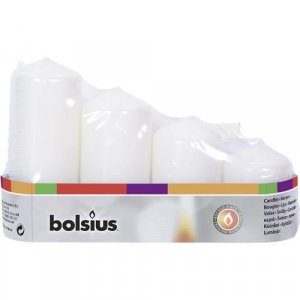 Sviečky bolsius Pillar Advent, biele, 48 mm 60/80/100/120 mm bal. 4 ks