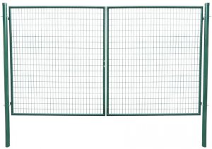 Brána Strend Pro METALTEC DUO, dvojkrídlová, záhradná, zelená, ZN+PVC, RAL6005, 3580/1950/100x50 mm