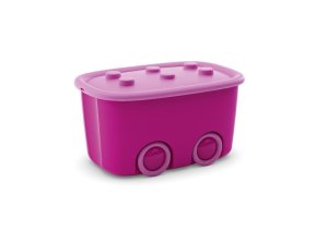 Box KIS Funny L, 46L, ružový, 39x58x32 cm, s vekom