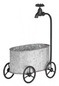 Dekoracia Mecco 5021, Vanička na kolesách, 44 cm, plech