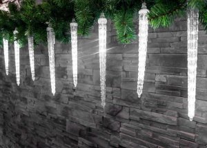 Reťaz MagicHome Vianoce Icicle, 352 LED studená biela, 16 cencúľov, vodopádový efekt, 230 V, 50 Hz, 