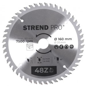 Kotúč Strend Pro TCT 160x2.2x20 mm 48T, na drevo, pílový, SK plátkami