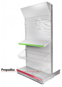 Prepážka Racks H38 0470x100 mm, Cr, bočná