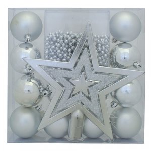 Gule MagicHome Vianoce, set, 14 ks, sivá, hviezda, girlanda