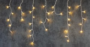 Reťaz MagicHome Vianoce Icicle, 200 LED teplá biela, cencúľová, jednoduché svietenie, 230 V, 50 Hz, 