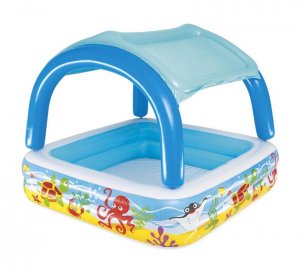Bazén Bestway® 52192, Coral reef, detský, nafukovací, so strieškou, 1,47x1,47x1,22 m
