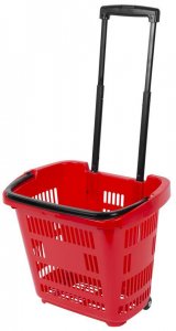 Košík Racks PB01 0460x355x420 mm, nákupný, teleskopická rúčka, s kolieskami
