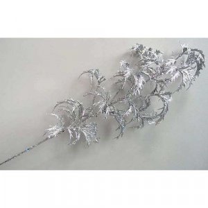 Vetvička MagicHome Vianoce, AraliaGlis.Silver, strieborná, 74 cm