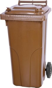 Nadoba MGB 120 lit, plast, hnedá 8014, HDPE, popolnica na odpad