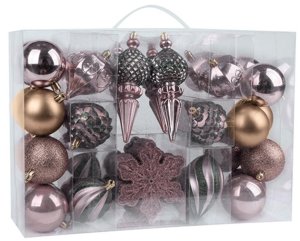 Gule MagicHome Vianoce, set, 44 ks, ružovo - zelené, na vianočný stromček, 6-14 cm