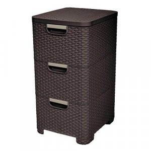 Komoda Curver® STYLE 3x, tmavohnedá, 33x60x38 cm