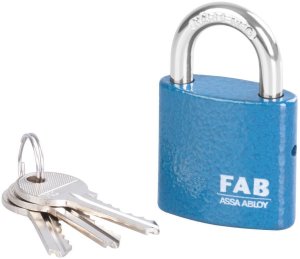 Zámok FAB 30H/38 mm, visiaci, 3 kľúče, Hardened