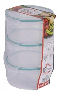 Doza MagicHome Lunchbox R808 3x0,80 lit, okrúhle, sada 3 ks, Clip