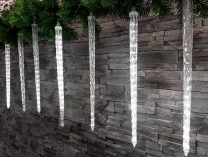 Reťaz MagicHome Vianoce Icicle, 288 LED studená biela, 8 cencúľov, vodopádový efekt, 230 V, 50 Hz, I
