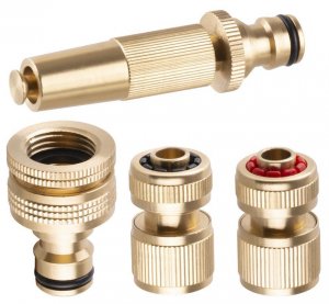 Sada spojok Strend Pro Garden GF341, zavlažovacia, záhradná, adaptér 3/4"-1, spojky 1/2", dýza