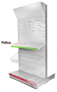 Polica Racks H10 1250x370x0.8 mm, s držiakmi *L*