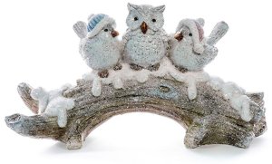 Dekorácia MagicHome Vianoce, Vtáčiky na konári, polyresin, 30x10x17 cm