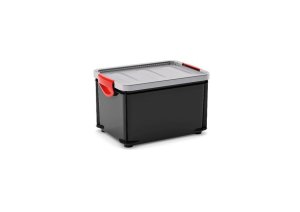 Box KIS Clipper XL, 59L, čierny/sivý, 40x59x33 cm, s vekom