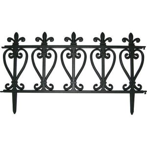 Ohrada Gardens F419, 61,5x33.5 cm, 240 cm/set, 4 ks, plastový, čierny, mini plot