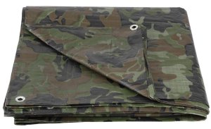 Plachta Tarpaulin Khaki 03,0x05,0 m, 80 g/m, zakrývacia, oliva/kamufláž