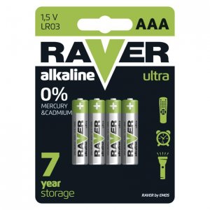 Batéria RAVER Ultra Alkaline, LR03, blister 4 ks AAA mikrotužka