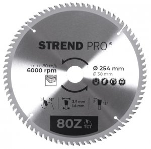 Kotúč Strend Pro TCT 254x3.0x30/20 mm 80T, na drevo, pílový, SK plátkami