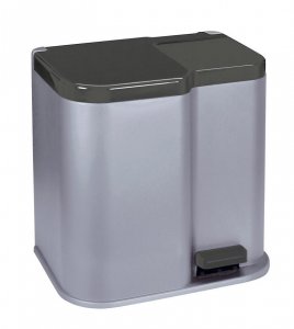 Kôš Curver® DUO BIN 21L, strieborný/čierný, na odpad