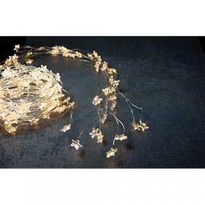 Reťaz MagicHome Vianoce Twisted Stars, 180 micro star LED teplá biela, jednoduché svietenie, 230V, 5